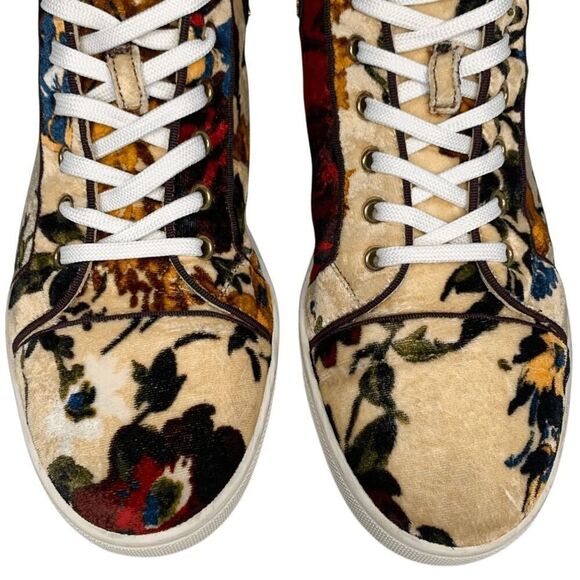 Christian Louboutin Bip Bip Orlato Velvet High Top Sneakers EU 36.5 US 6.5 - Picture 4 of 11